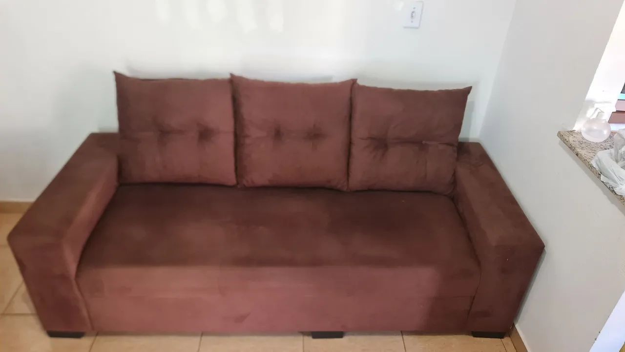 Conjunto Sofa 3 e 2 Lugares - Marrom
