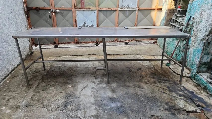 Mesa Bancada Inox Grande 2,90m x 89cm x 94cm Usada