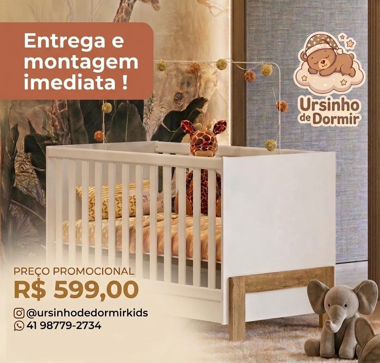 Berço Mini Cama - Entrega e montagem imediata 
