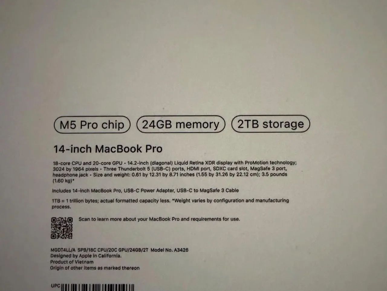 Macbook Pro 2026 M5 Pro 24GB - 1TB SSD - Foto 2
