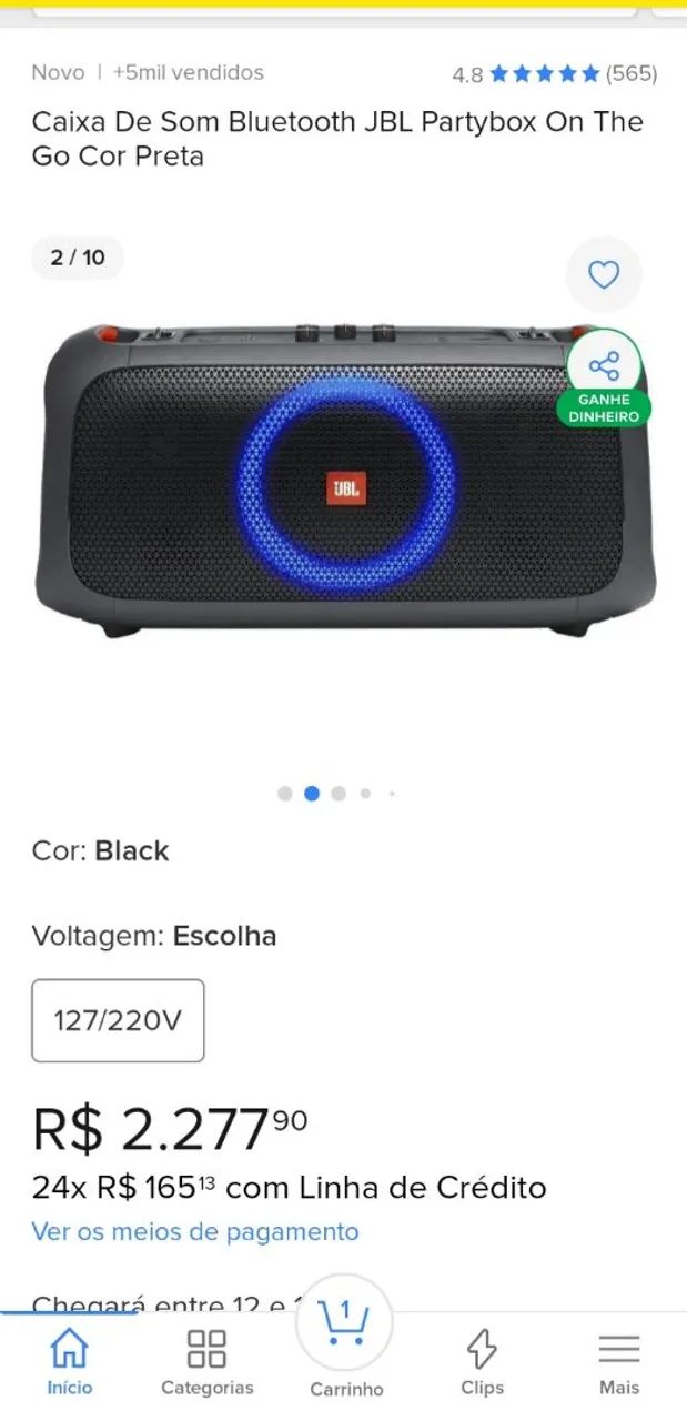 Caixa JBL partybox on the go - Foto 5