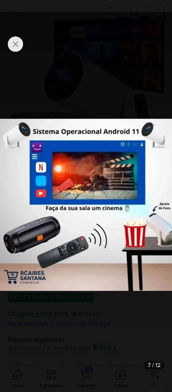 Kit projetor+ caixa de som