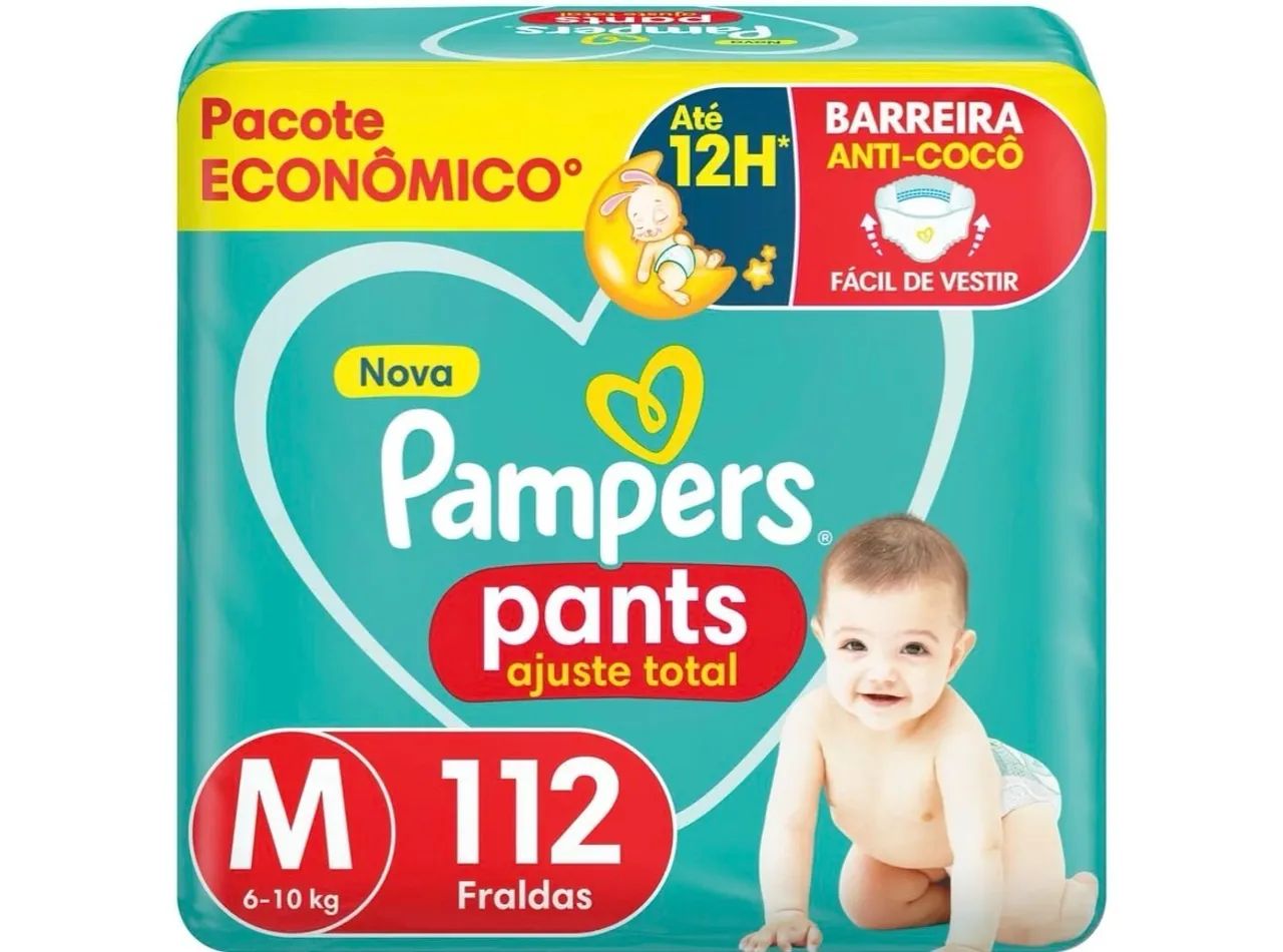 Fralda pampers ajuste total M