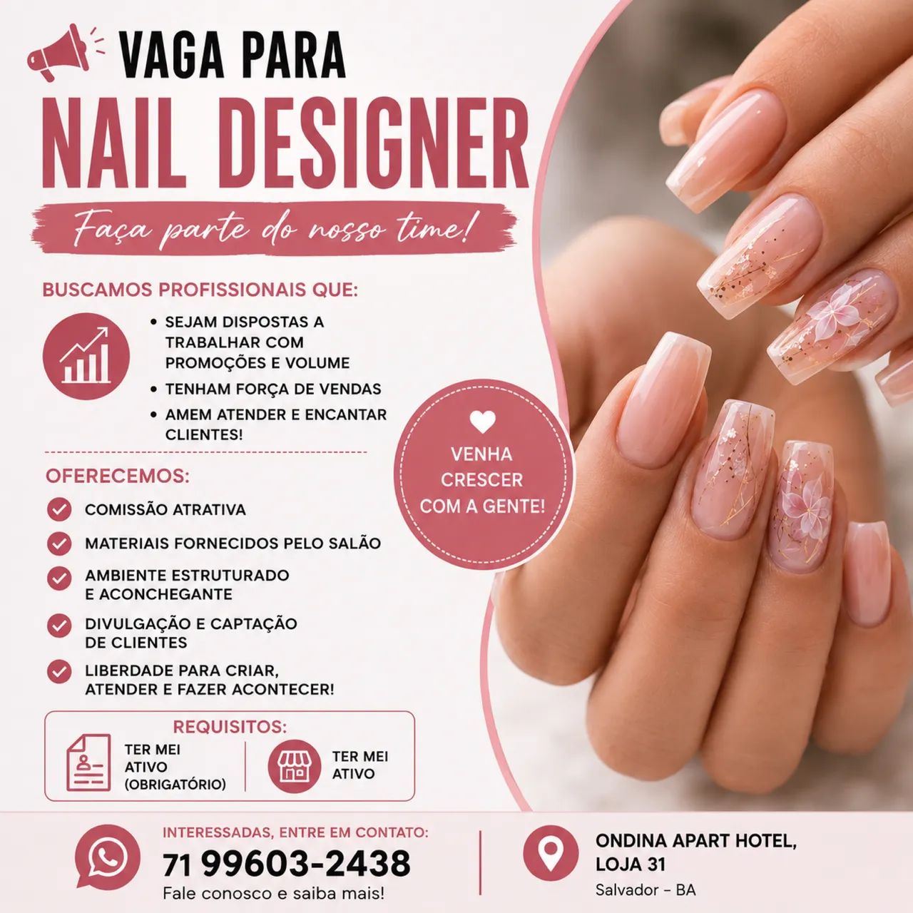 VAGA PARA NAIL DESIGNER 