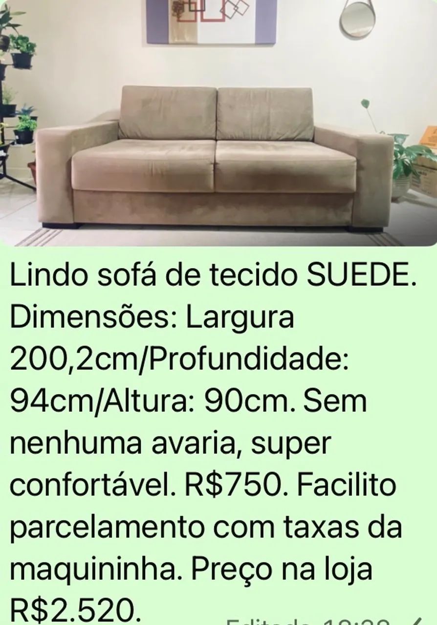 Lindo sofá de suede  - Foto 4