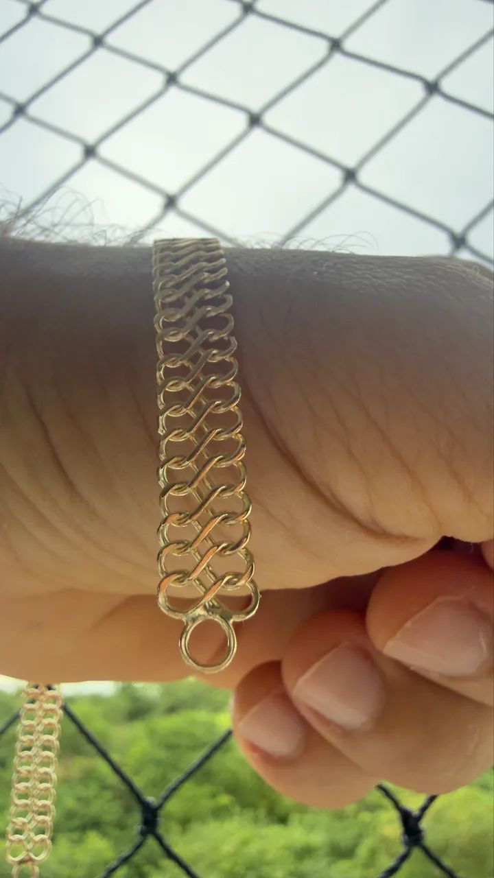 Lacraia 8g maciça ouro 18k 21cm 6mm - Foto 4