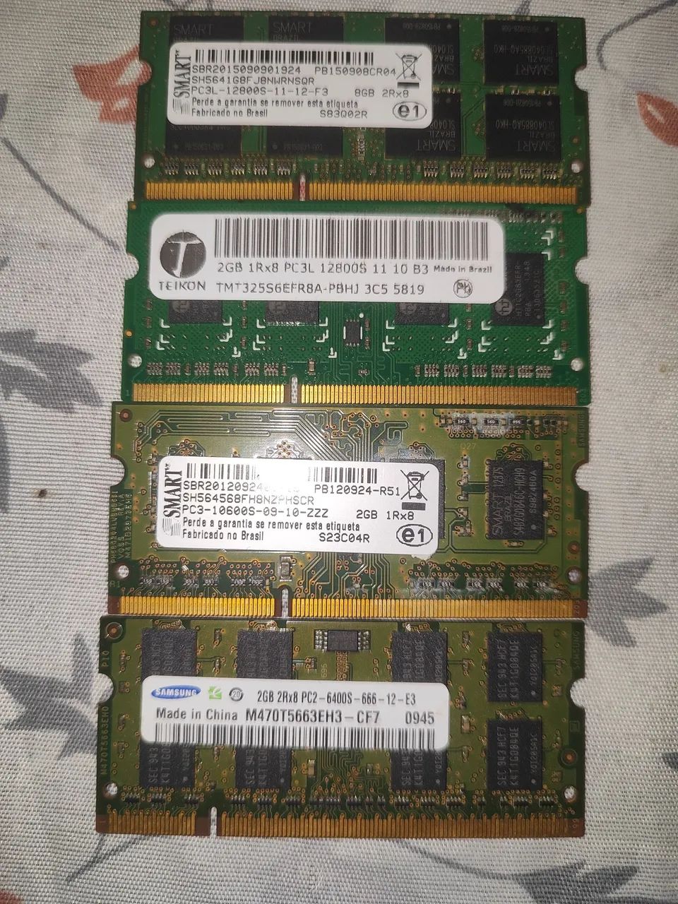 Memórias RAM de notebook