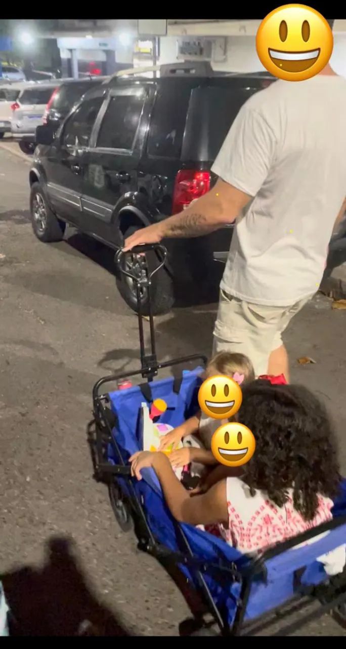 Carrinho Dobrável Nautika Wagon Azul 80kg Rodas Ergonomicas 117cm - Foto 4