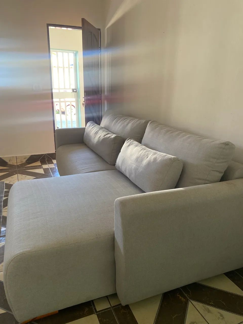 Sofá retrátil linho - Foto 2