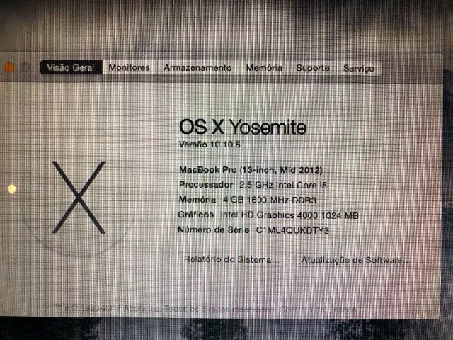 MacBook Pro 13-polegadas - 2012 - 4Gb Intel HD _ 2,5 GHz Intel Core i5 - Foto 2