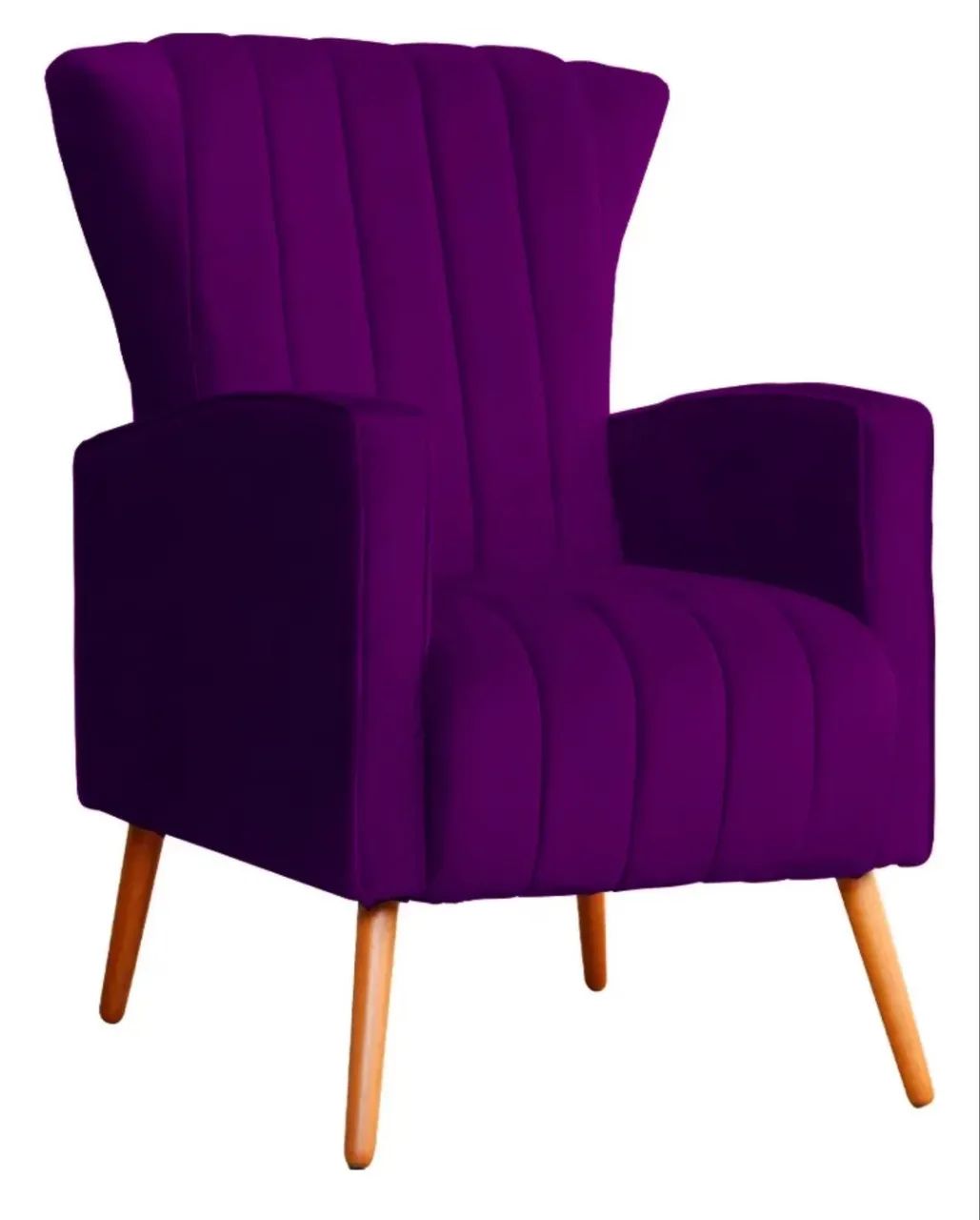 Poltrona Veludo Roxa - Produto Novo - Foto 4