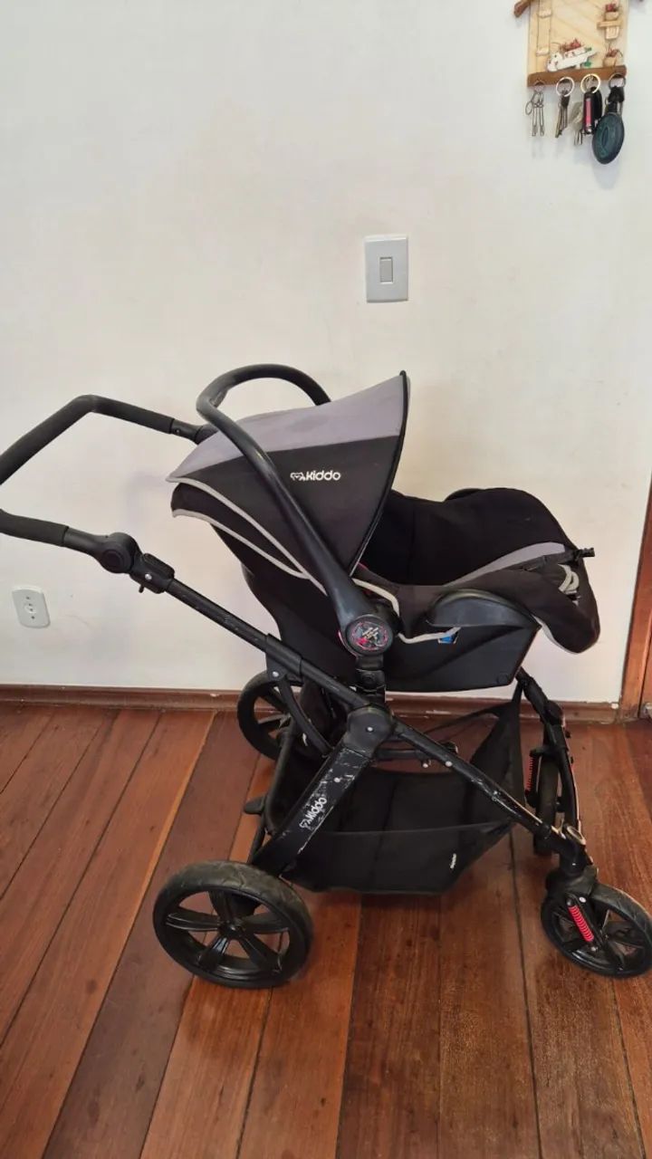 Carrinho De Bebê Kiddo Com Moisés E Bebê Conforto - Foto 2
