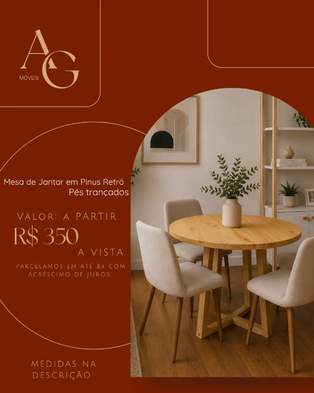 Mesa de Jantar Redonda - Trançada