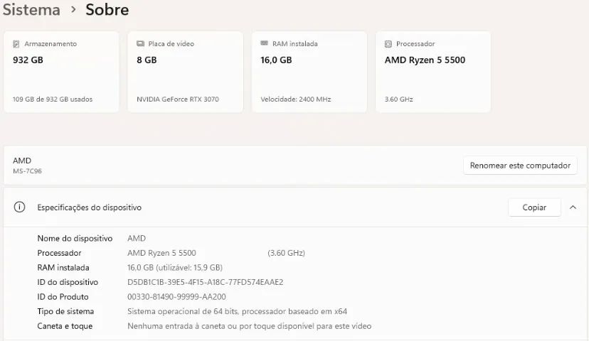 PC GAMER AMD Ryzen 5500, 16GB, RTX 3070 - Rei do Custo Benefício - Oportunidade Única!!!!! - Foto 6