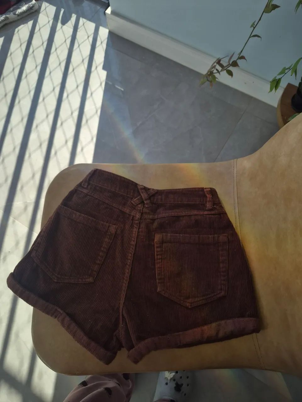 Shorts da marca youcom, número 34, marrom - Foto 2