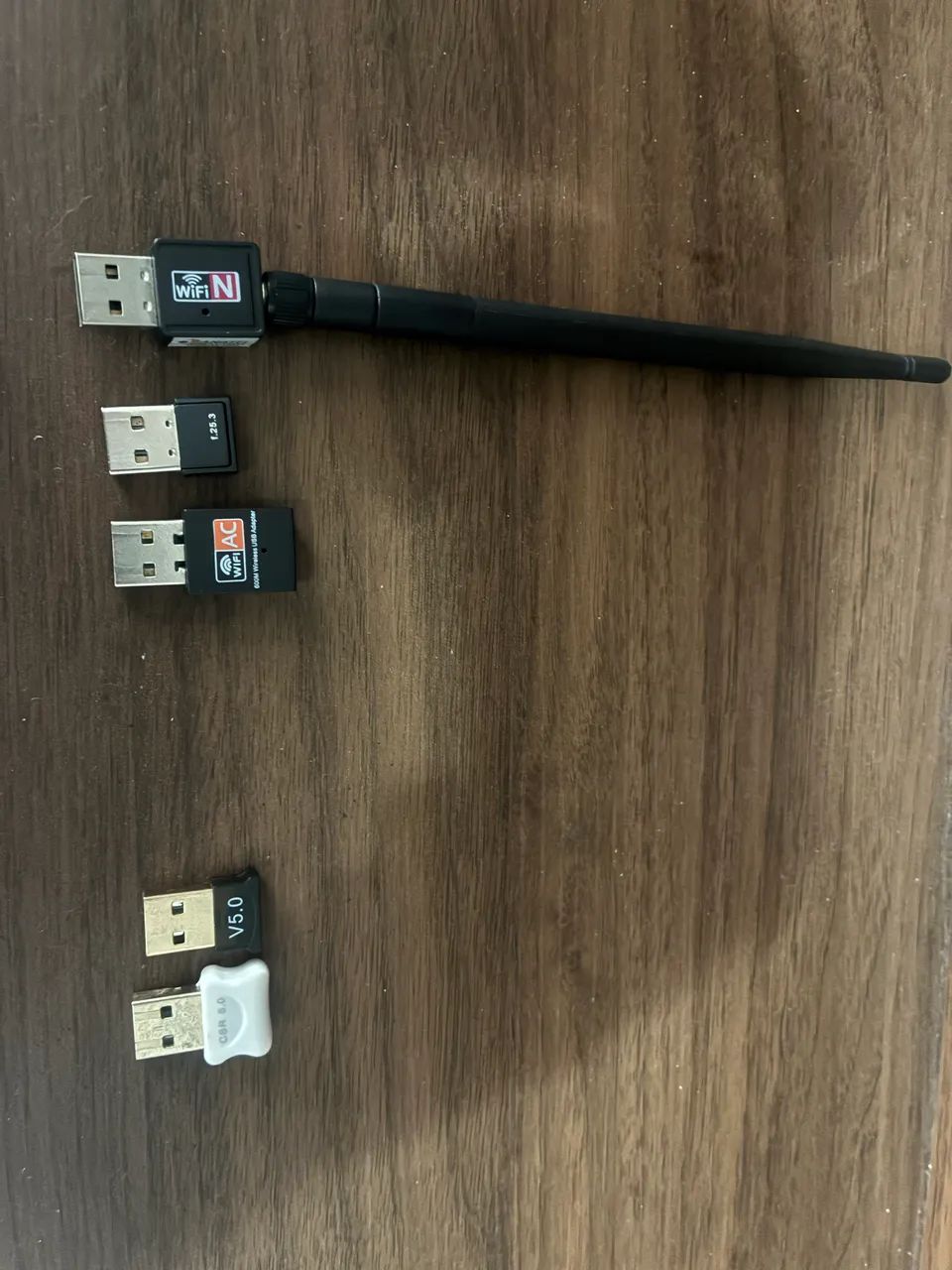 Kit 5 Adaptadores USB - 3 Wi-Fi + 2 Bluetooth
