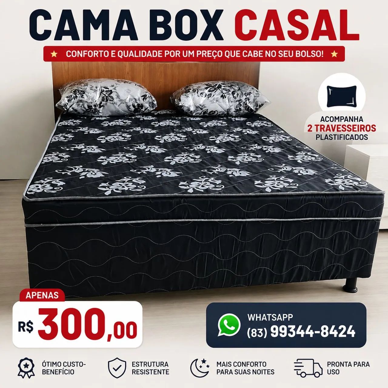 Cama box casal 