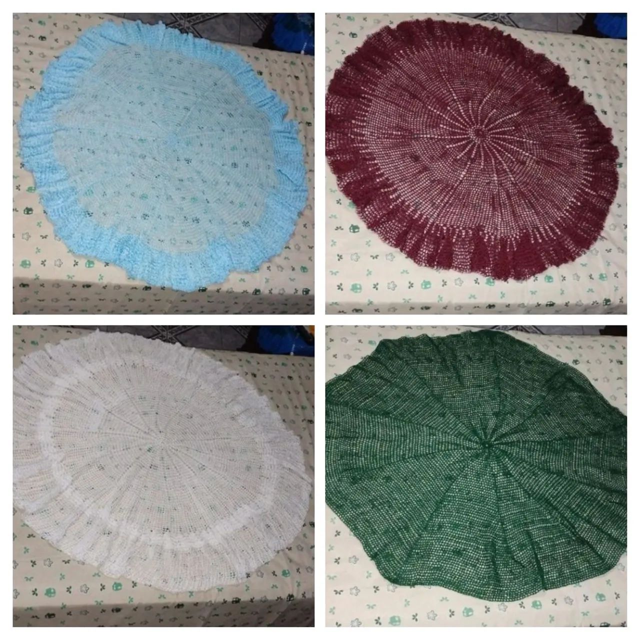 Kit com 4 Toalhas de Mesa Artesanais