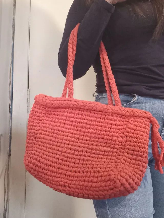 Bolsa vermelha trançada  - Foto 3