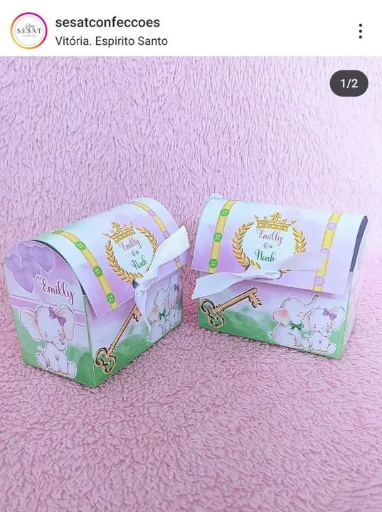 Chá de bebê caixinhas personalizadas pra festa