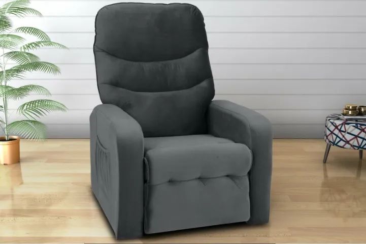 Poltrona Reclinavel Punto Veludo Grafite Cod 000425 Matrix
