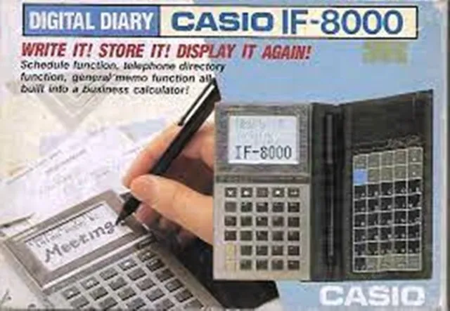 Vintage Agenda Casio Digital Diary IF-8000 na caixa sem uso e com manual