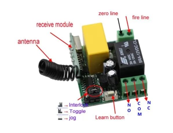 Módulo Relê 1 Canal Rf 433mhz 220v Entrada Interruptor Longa Distância  Arduino COD-AM398  - Foto 2