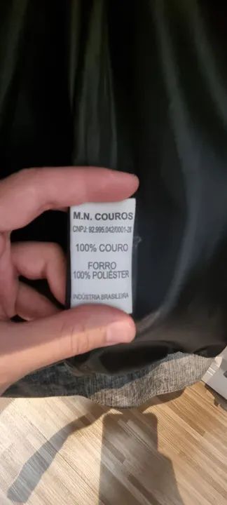 Jaqueta de Couro legítimo Cinza - TAM M - Foto 5