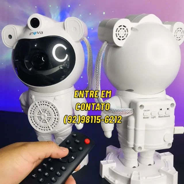 Projetor De Luz Estrela Galáxia Astronauta Com Controle E Rotação-Entregas 9h as 22h - Foto 2