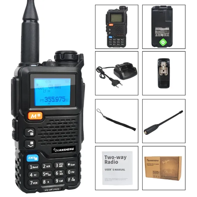 Quansheng Uv 5R Plus Vhf/uhf Am/fm Aviação Naval Maritimo Bateria de 2200mh Zero Na Caixa
