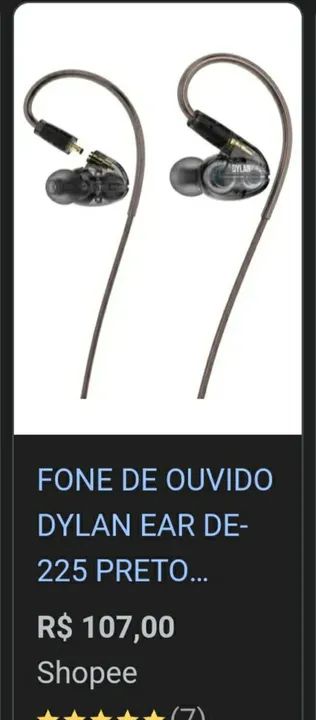 Fones de Ouvido DYLAN- Ótimo Estado - Foto 2