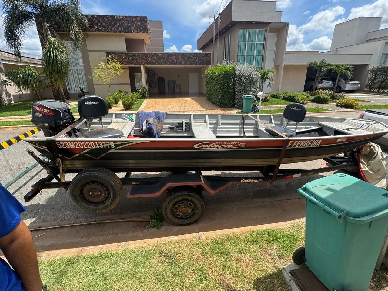 Canoa 5 metros calaça de alumínio