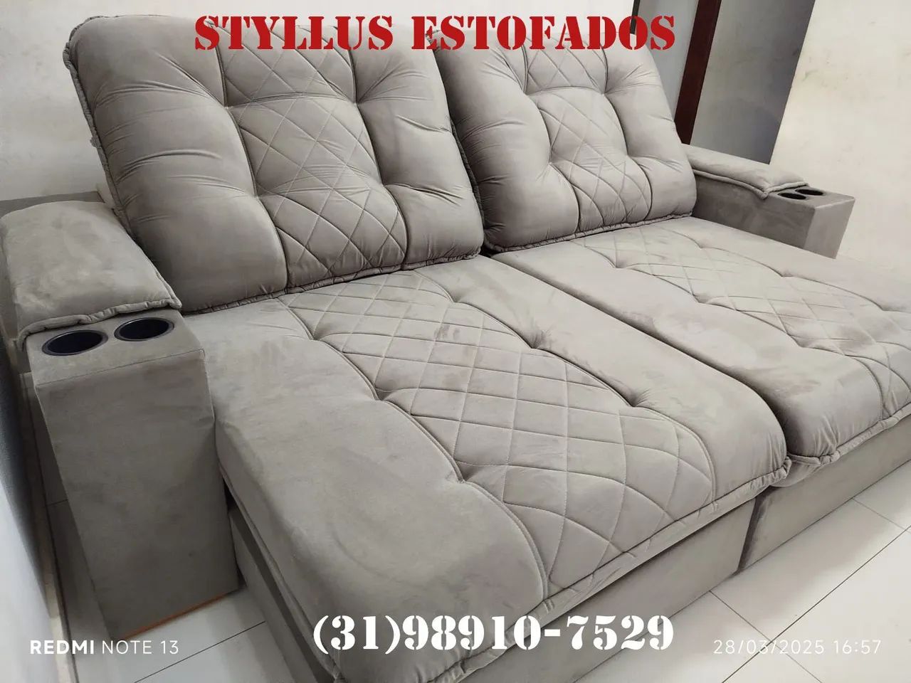Sofá Retrátil 4 Lugares - Novo