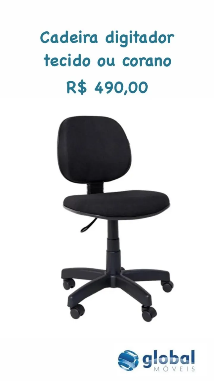 Cadeira giratoria digitador corano ou tecido