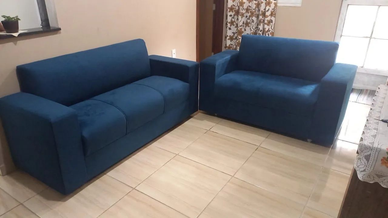 Conjunto de Sofás 2 e 3 Lugares Preto WhatsApp *  - Foto 3