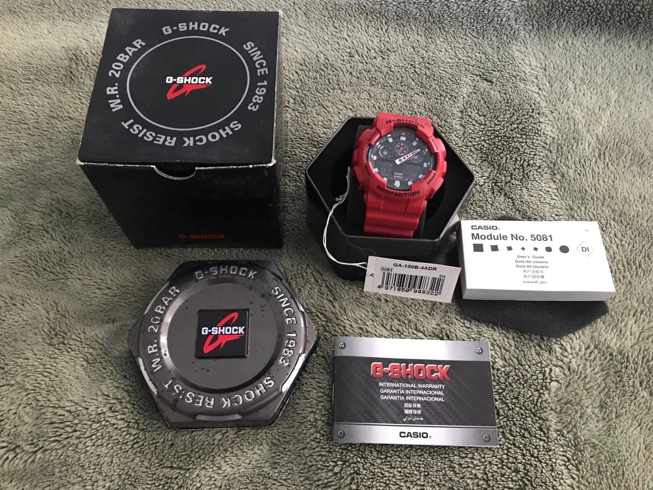 Relógio Casio G-Shock GA-100B-4A Vermelho - Foto 5