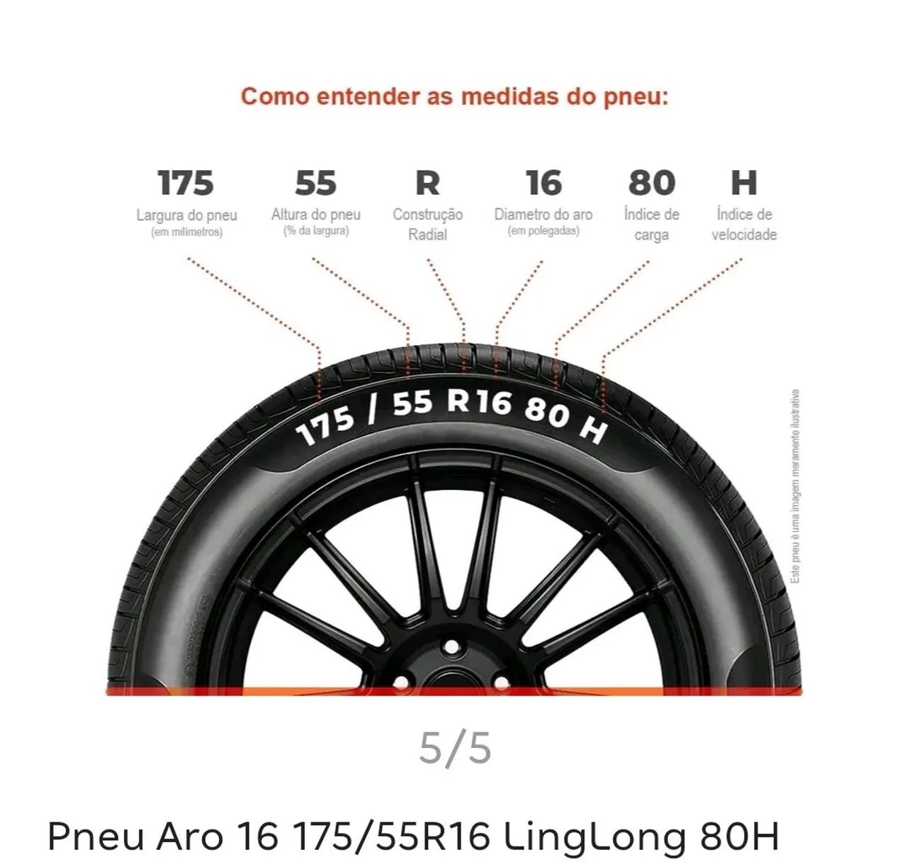 Pneu Aro 16 175/55R16 LingLong para Byd Mini Dolphin - Foto 4