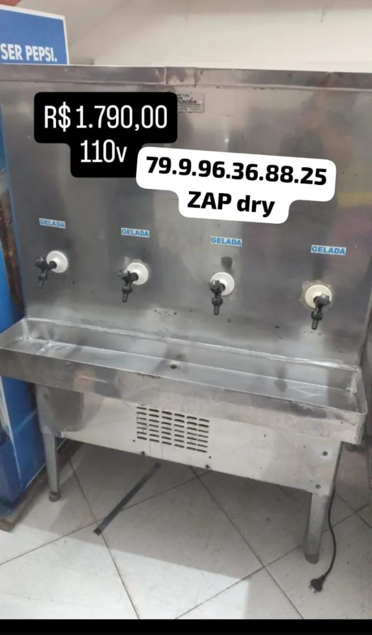 Bebedouro Industrial 4 Bicas Gelada - Zap Dry
