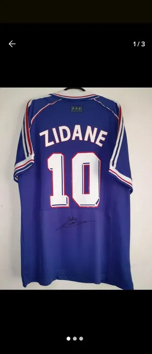 Camisa Franca copa Mundo 1998 #10 Zidane Autografada Certificada