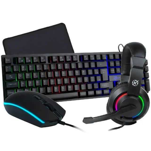 Kit Gamer Teclado, Mouse, Headset e Mousepad Kalkan Odin