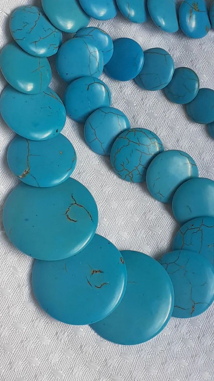 Colar de pedras azul turquesa - Foto 4