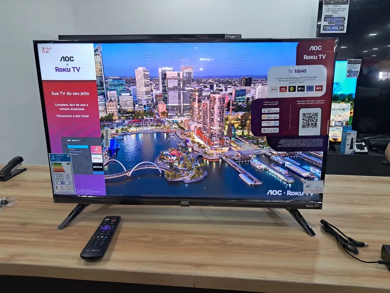 TV AOC Roku 32 polegadas Smart TV nova de loja 