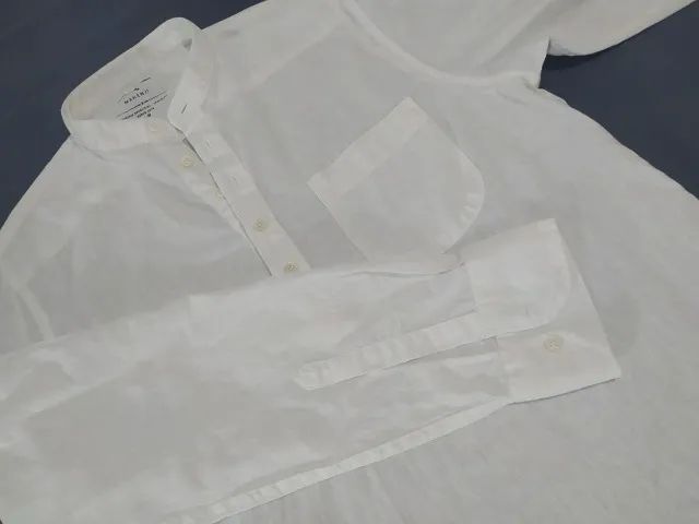 camisa makenji bata gola padre branco - Foto 2
