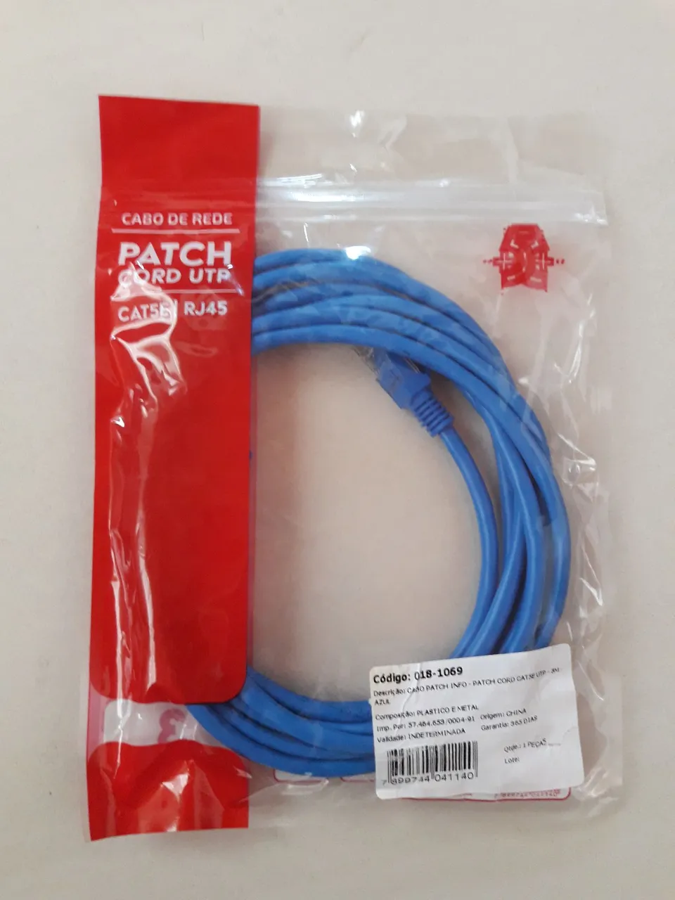 Cabo de Rede Cat5e RJ45 - 3 Metros