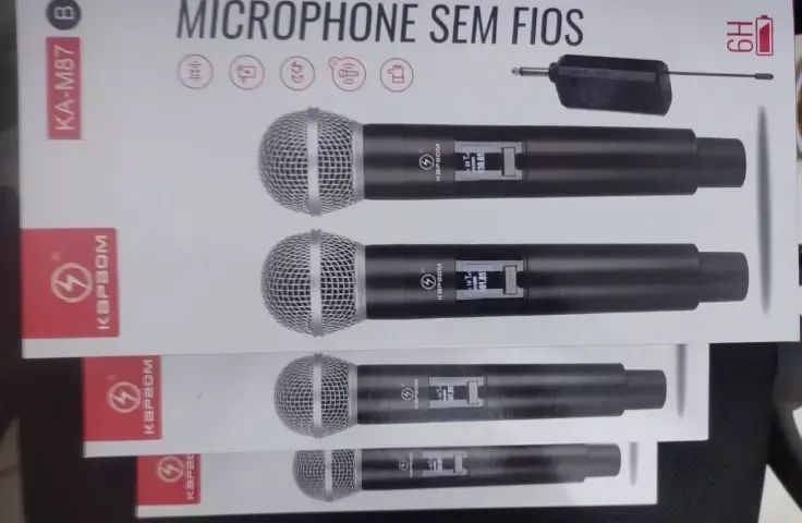 kit 5 unidades - 2 Microfones P10 Wireless Kapbom