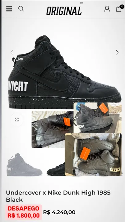 Nike Dunk High 1985 Undercover Black