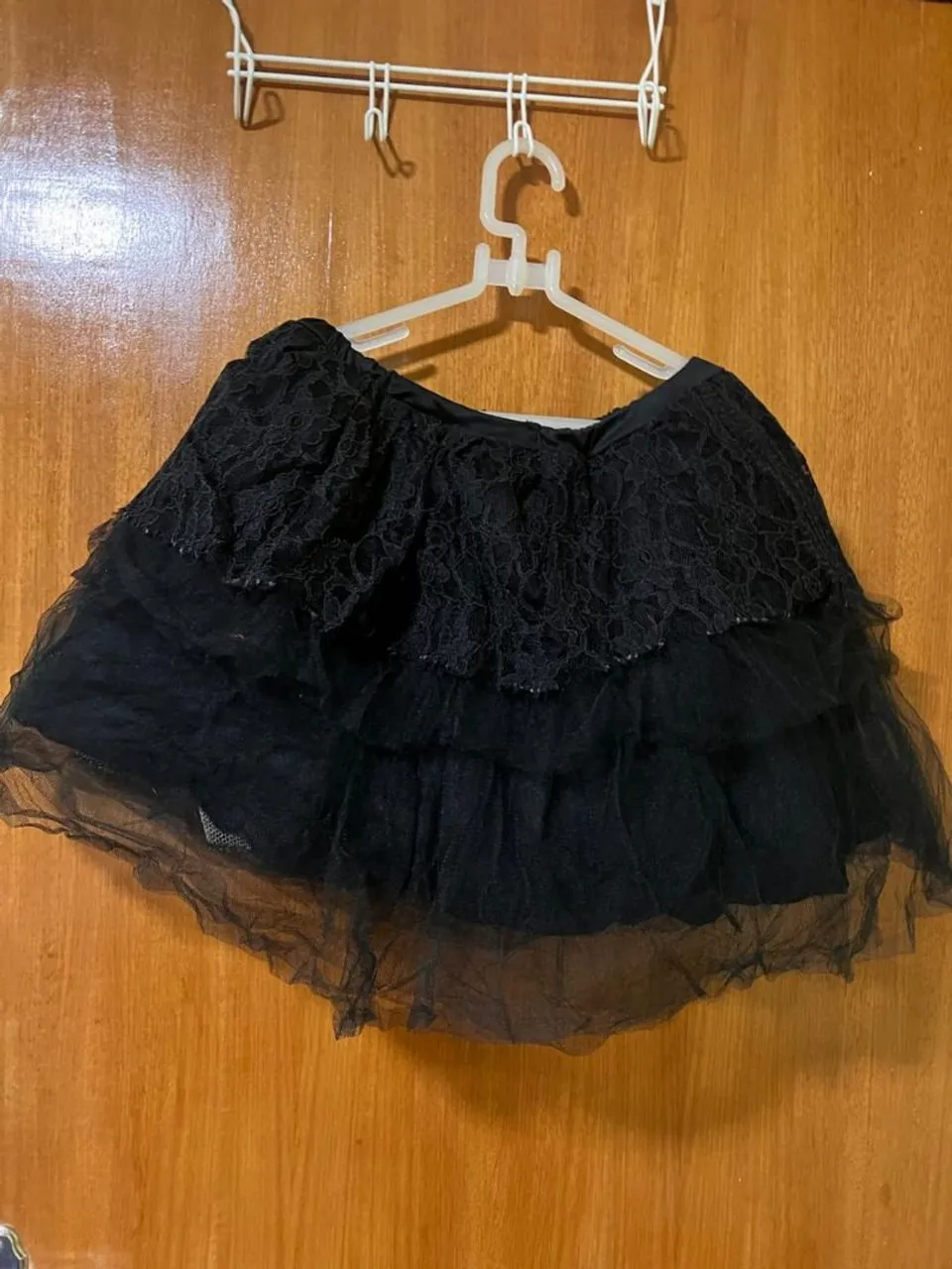Saia Tutu Tule Preta com Renda ou Fantasia!!
