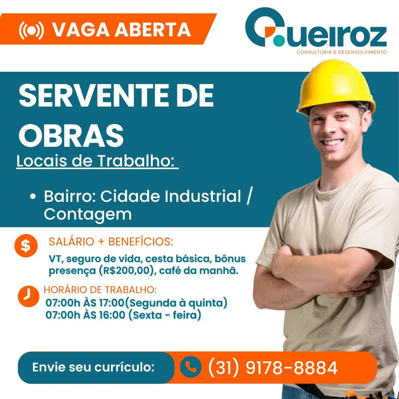 SERVENTE DE OBRA - URGENTE