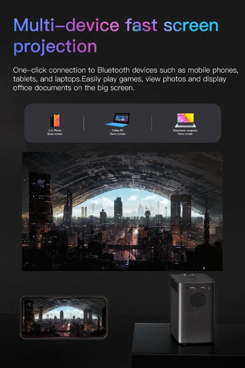 Projetor Hongtop S30 Max 2 Ram 16gb 1080p Android 10 - Foto 4
