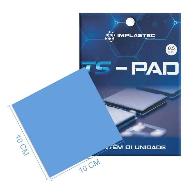 Thermal Pad 0,5mm 100x100mm 12,8w m.k Ts-pad Implastec (Entrega Grátis)